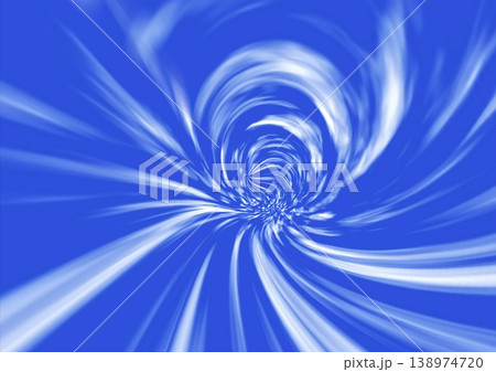 青色の背景に渦巻く白い煙のイラスト 138974720