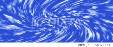 青色の背景に渦巻く白い煙のイラスト 138974723