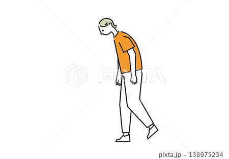 肩を落としてとぼとぼ歩く女性 肩を落としてとぼとぼ歩く女性 138975234