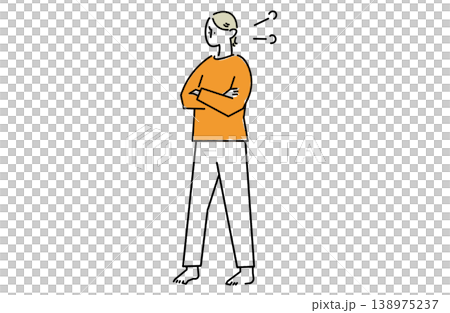 憤怒的女人，雙手交叉 138975237