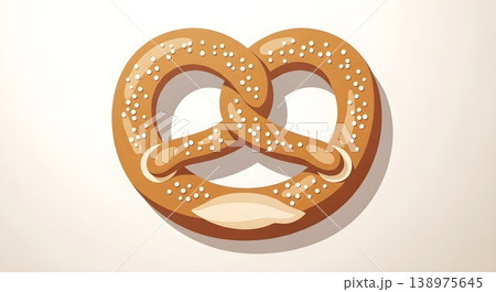 Classic Baked Pretzel With Salt On White Background Classic Baked Pretzel With Salt On White Background 138975645