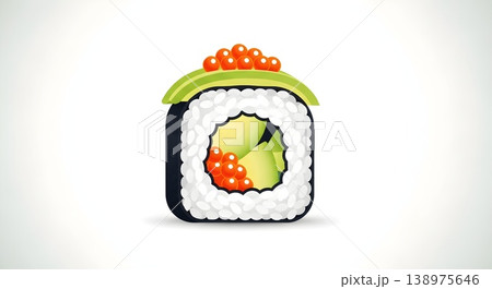 Vibrant Japanese Sushi Roll Delicacy with Fresh Ingredients 138975646
