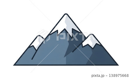 Stylized Mountain Range with Snow Peaks Vector Graphic Design Stylized Mountain Range with Snow Peaks Vector Graphic Design 138975668