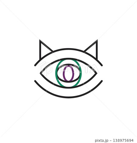 Minimalist Cat Eye Design Abstract Vision Concept Artwork 138975694