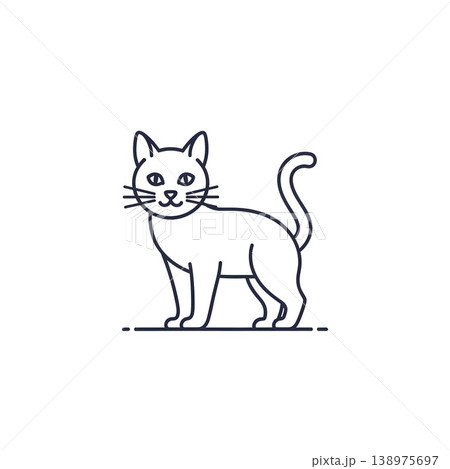 Cute minimalist line art cat illustration domestic pet animal drawing Cute minimalist line art cat illustration domestic pet animal drawing 138975697