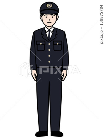 直立する活動服の警察官の全身ベクターイラスト 直立する活動服の警察官の全身ベクターイラスト 138975784