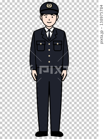 直立する活動服の警察官の全身ベクターイラスト 直立する活動服の警察官の全身ベクターイラスト 138975784