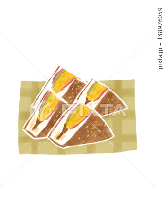 卵とハムとチーズのトーストイラスト 卵とハムとチーズのトーストイラスト 138976059