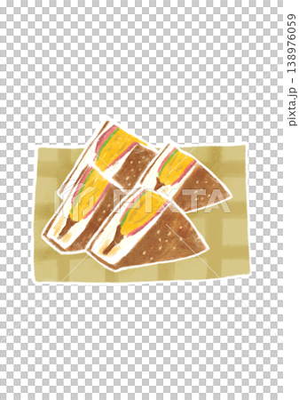 卵とハムとチーズのトーストイラスト 卵とハムとチーズのトーストイラスト 138976059