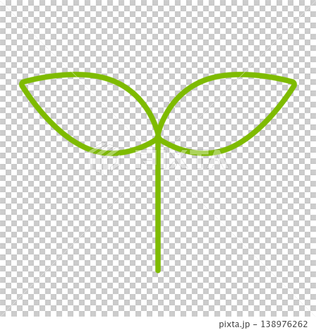 新芽のシンプルなアイコンイラスト:緑(線画)004 新芽のシンプルなアイコンイラスト:緑(線画)004 138976262