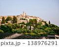 Saint Paul de Vence hill town with green terraces under clear sky 138976291