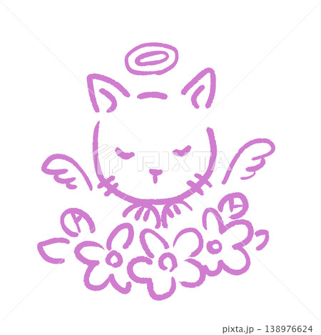 天国に行くネコのイラスト 138976624