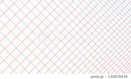 アイボリー背景にピンク&ブルーの斜め格子ライン背景 アイボリー背景にピンク&ブルーの斜め格子ライン背景 138976636