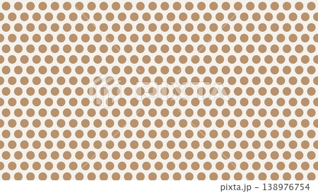 ゴールドベージュ水玉均一ドットパターン背景素材 ゴールドベージュ水玉均一ドットパターン背景素材 138976754
