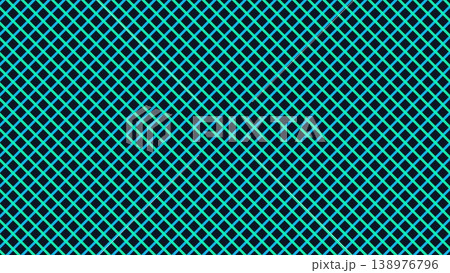 ダーク背景にターコイズグリッドが広がる斜め格子模様 ダーク背景にターコイズグリッドが広がる斜め格子模様 138976796