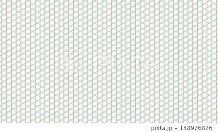 パステルカラー三色グリッド線模様の白背景デザイン素材 138976826