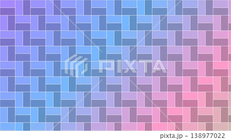青からピンクへグラデーション矩形タイルパターン背景 138977022
