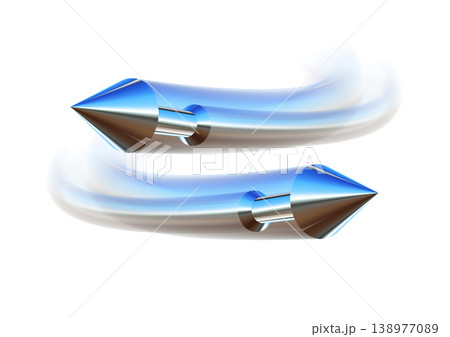 スピード感のある青い矢印の3dイラスト 138977089