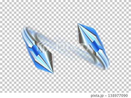 一幅具有速度感的藍色箭頭的3D插圖。 138977090