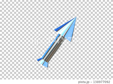 一幅具有速度感的藍色箭頭的3D插圖。 138977092