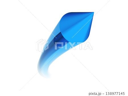 スピード感のある青い矢印の3dイラスト 138977145