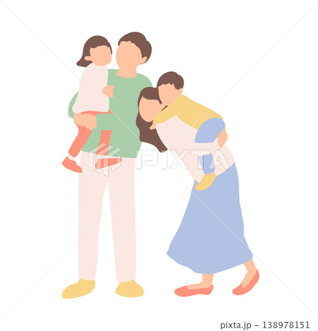 子どもを抱っこする家族 子どもを抱っこする家族 138978151