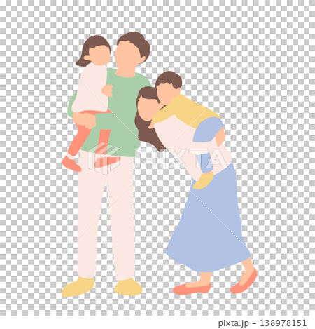子どもを抱っこする家族 子どもを抱っこする家族 138978151