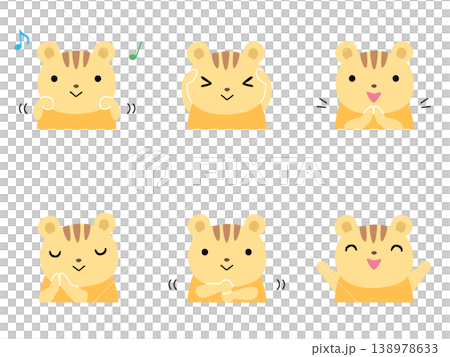 一組松鼠玩爪子的插圖（無輪廓線）。 138978633