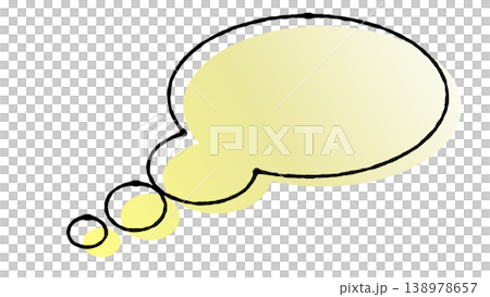Yellow gradient speech bubble 138978657