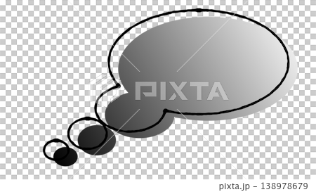 灰色のグラデーションの吹き出し 138978679