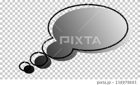 灰色のグラデーションの吹き出し 138978683