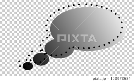 灰色のグラデーションの吹き出し 138978684