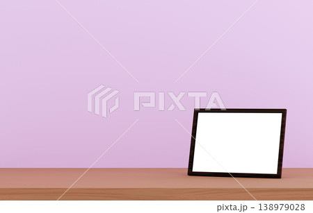 3D素材_写真立て_紫背景 3D素材_写真立て_紫背景 138979028