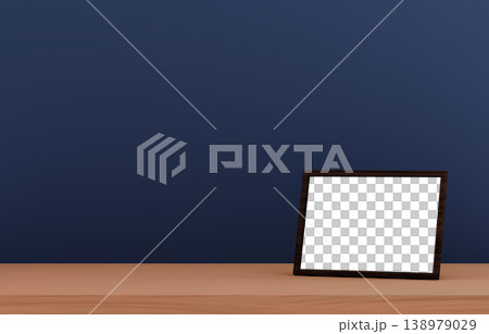 3D Material_Photo Frame_Navy Background 138979029