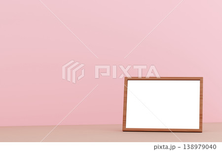 3D素材_写真立て_ピンク背景 138979040