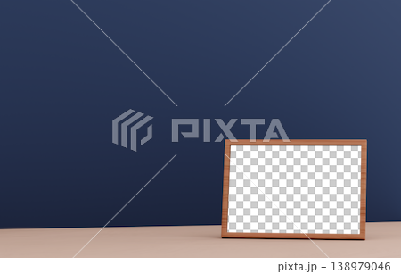 3D素材_写真立て_紺背景 138979046