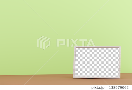 3D material_Photo frame_Green background 3D material_Photo frame_Green background 138979062