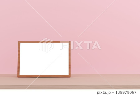3D素材_写真立て_ピンク背景 138979067