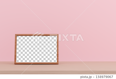 3D素材_写真立て_ピンク背景 138979067