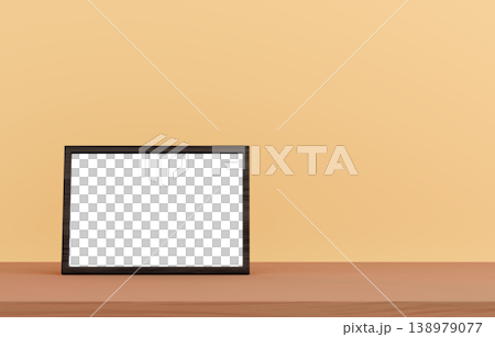 3D material_Photo frame_Yellow background 138979077
