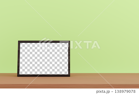 3D material_Photo frame_Green background 3D material_Photo frame_Green background 138979078
