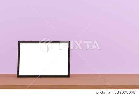 3D素材_写真立て_紫背景 3D素材_写真立て_紫背景 138979079