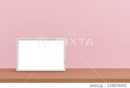 3D素材_写真立て_ピンク背景 138979083
