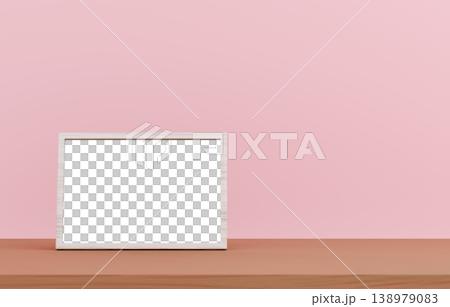 3D素材_写真立て_ピンク背景 138979083