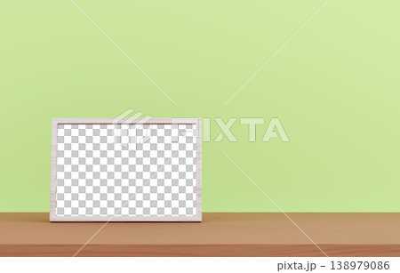 3D material_Photo frame_Green background 138979086