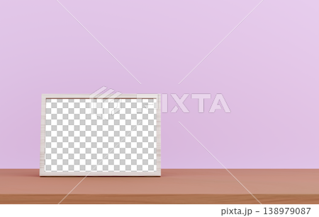 3D material_Photo frame_Purple background 3D material_Photo frame_Purple background 138979087