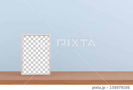 3D素材_写真立て_水色背景 3D素材_写真立て_水色背景 138979108