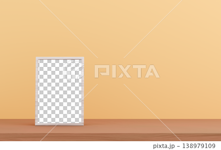 3D素材_写真立て_黄色背景 3D素材_写真立て_黄色背景 138979109