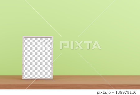 3D material_Photo frame_Green background 138979110