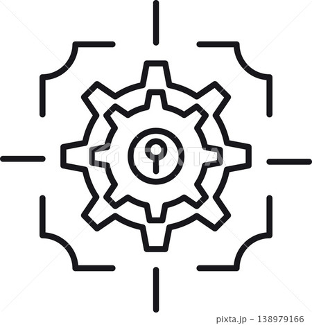 Ai security icon gear lock technology outline cog protection safety privacy cyber minimal Ai security icon gear lock technology outline cog protection safety privacy cyber minimal 138979166